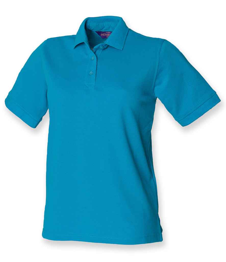 Henbury Ladies Poly/Cotton Piqué Polo Shirt | Turquoise Blue