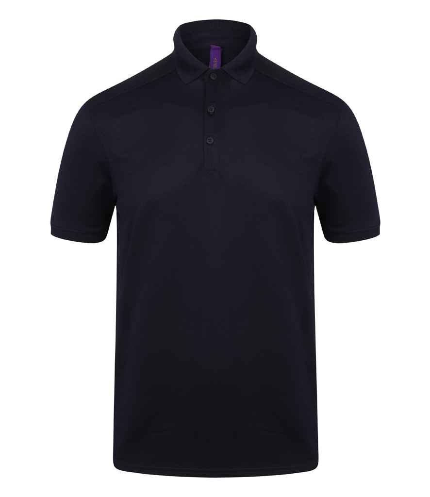 Henbury Slim Fit Stretch Microfine Piqué Polo Shirt | Oxford Navy