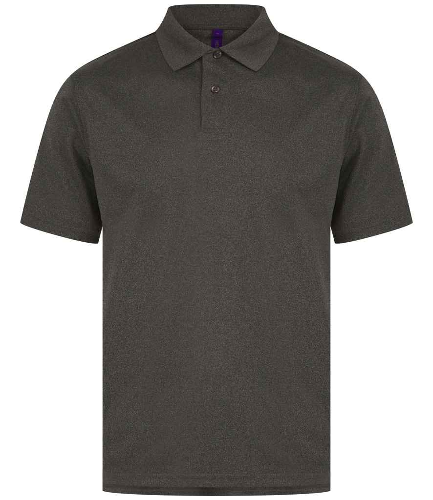Henbury Coolplus® Wicking Piqué Polo Shirt | Heather Charcoal