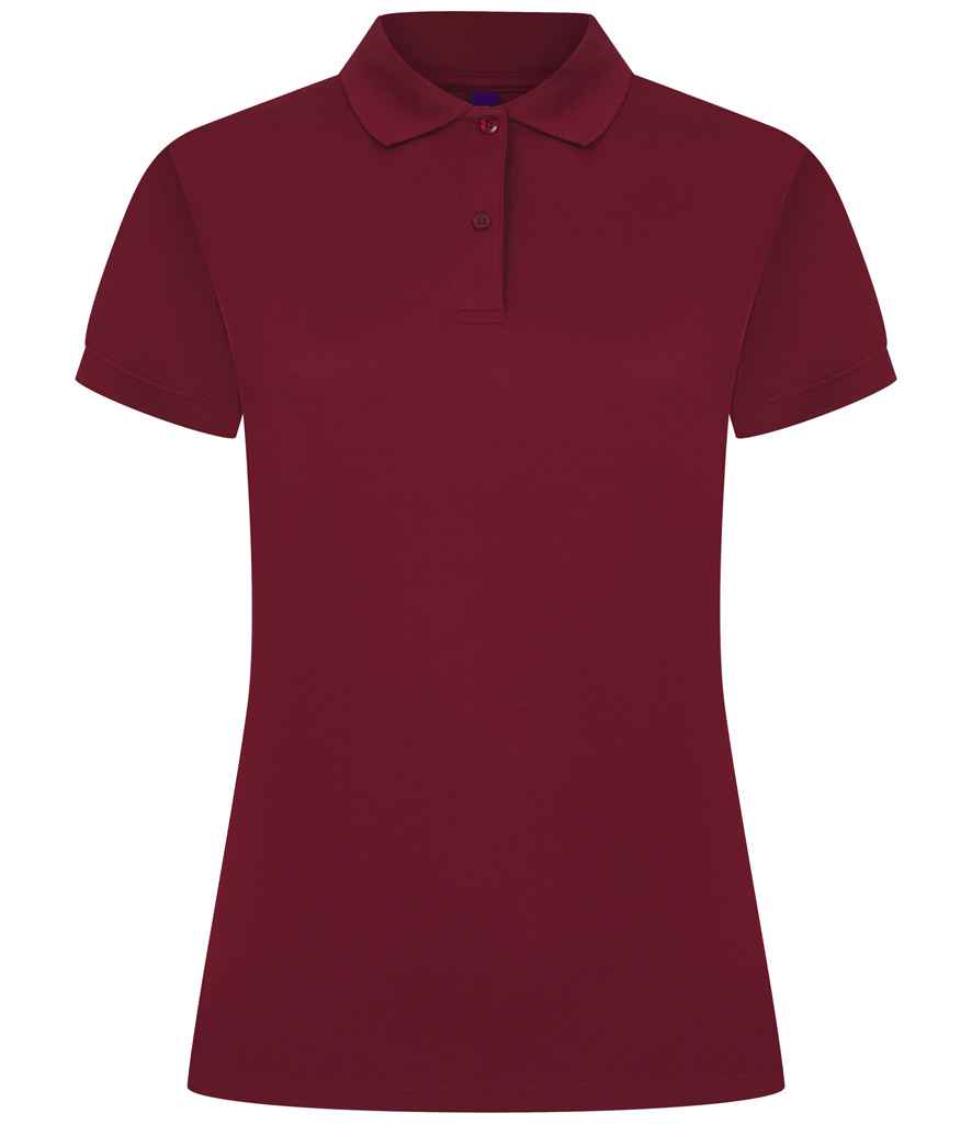 Henbury Ladies Coolplus® Wicking Piqué Polo Shirt | Burgundy