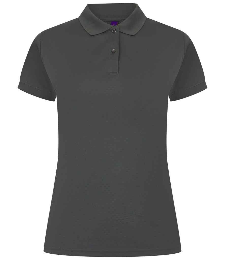Henbury Ladies Coolplus® Wicking Piqué Polo Shirt | Charcoal