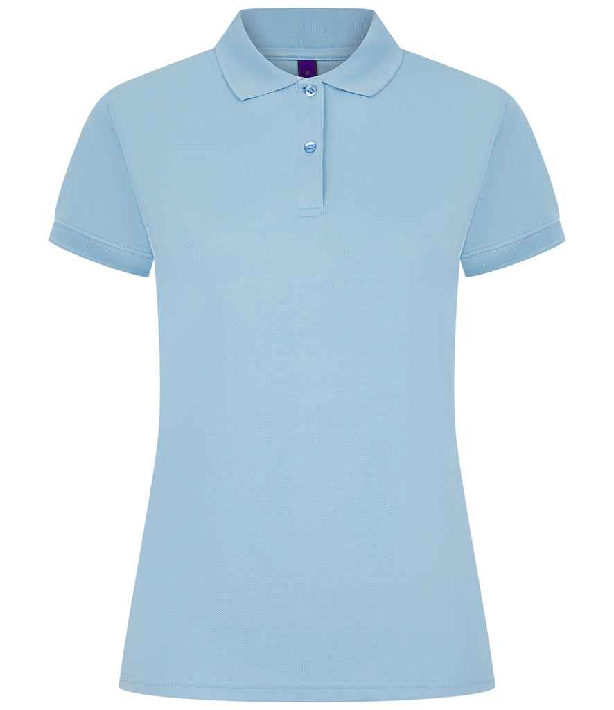 Henbury Ladies Coolplus® Wicking Piqué Polo Shirt | Light Blue