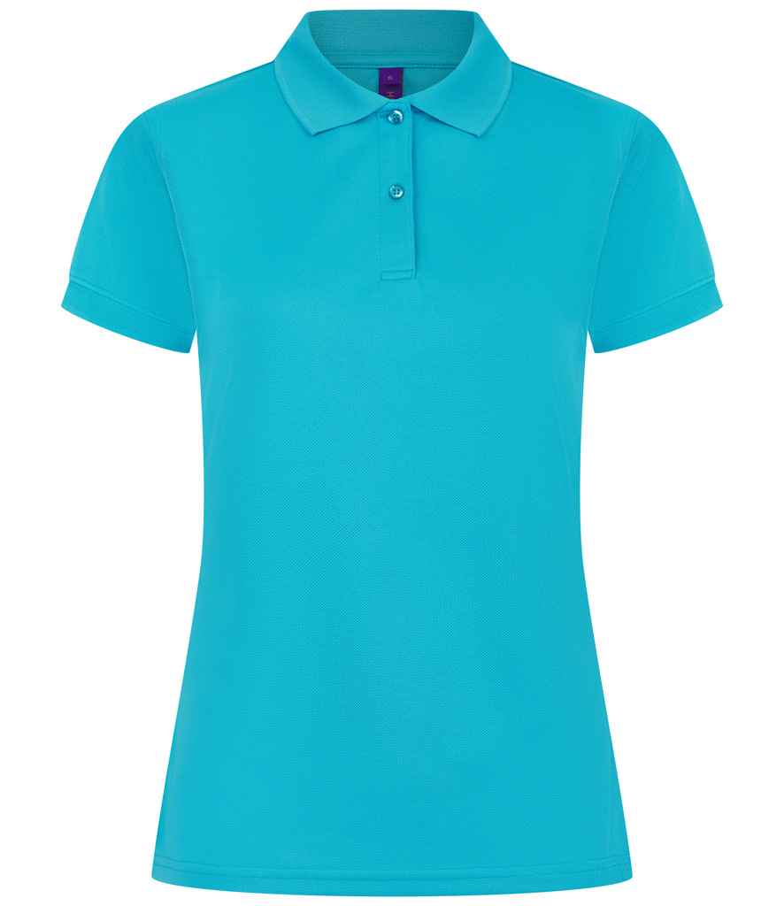 Henbury Ladies Coolplus® Wicking Piqué Polo Shirt | Turquoise Blue