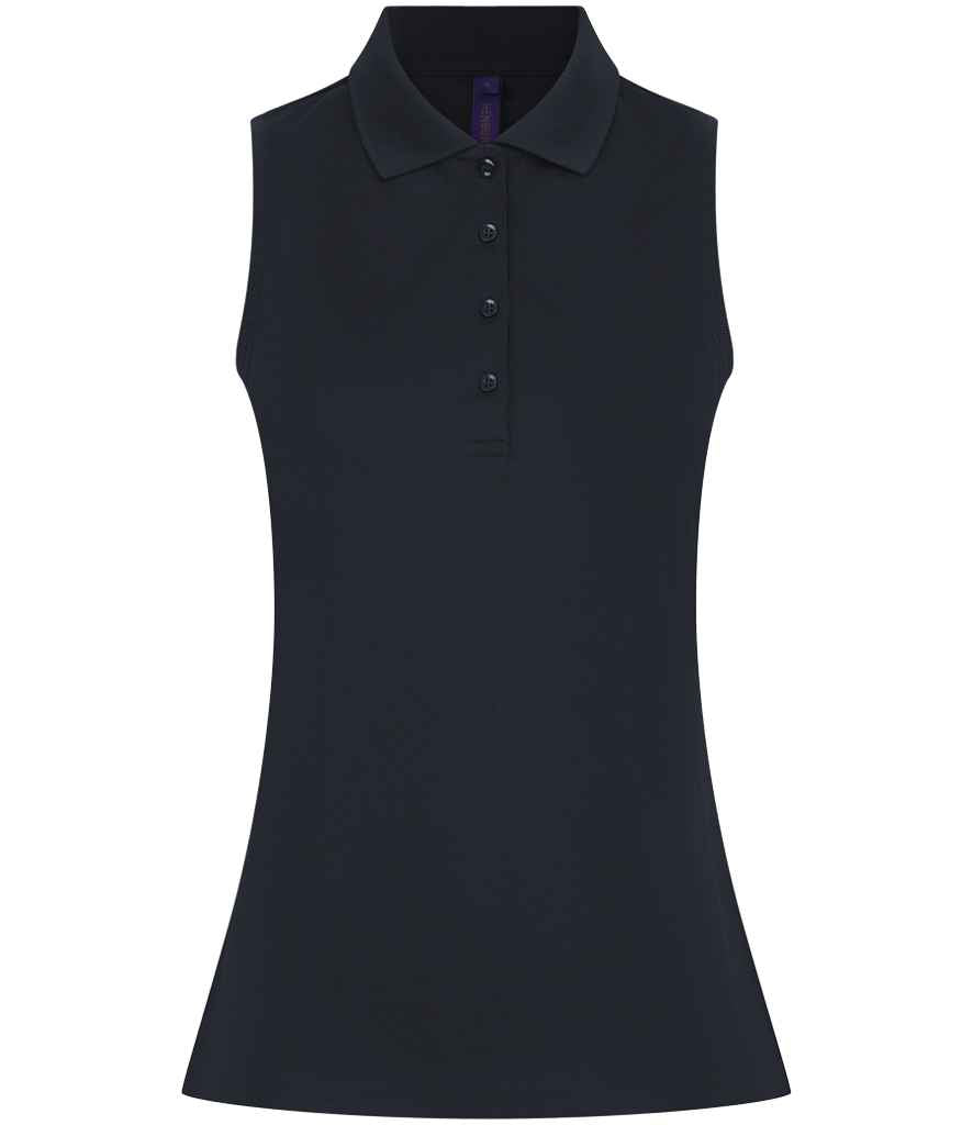 Henbury Ladies Sleeveless Coolplus® Polo Shirt | Navy