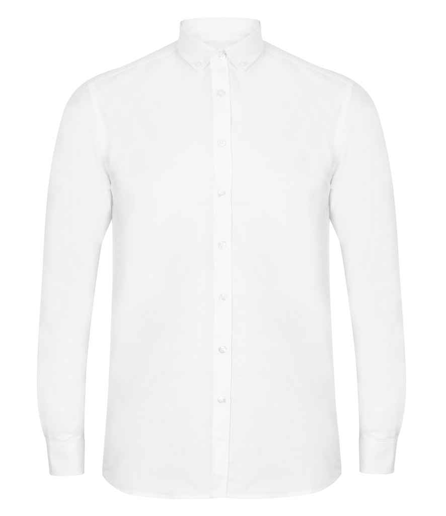 Henbury Modern Long Sleeve Regular Fit Oxford Shirt | White