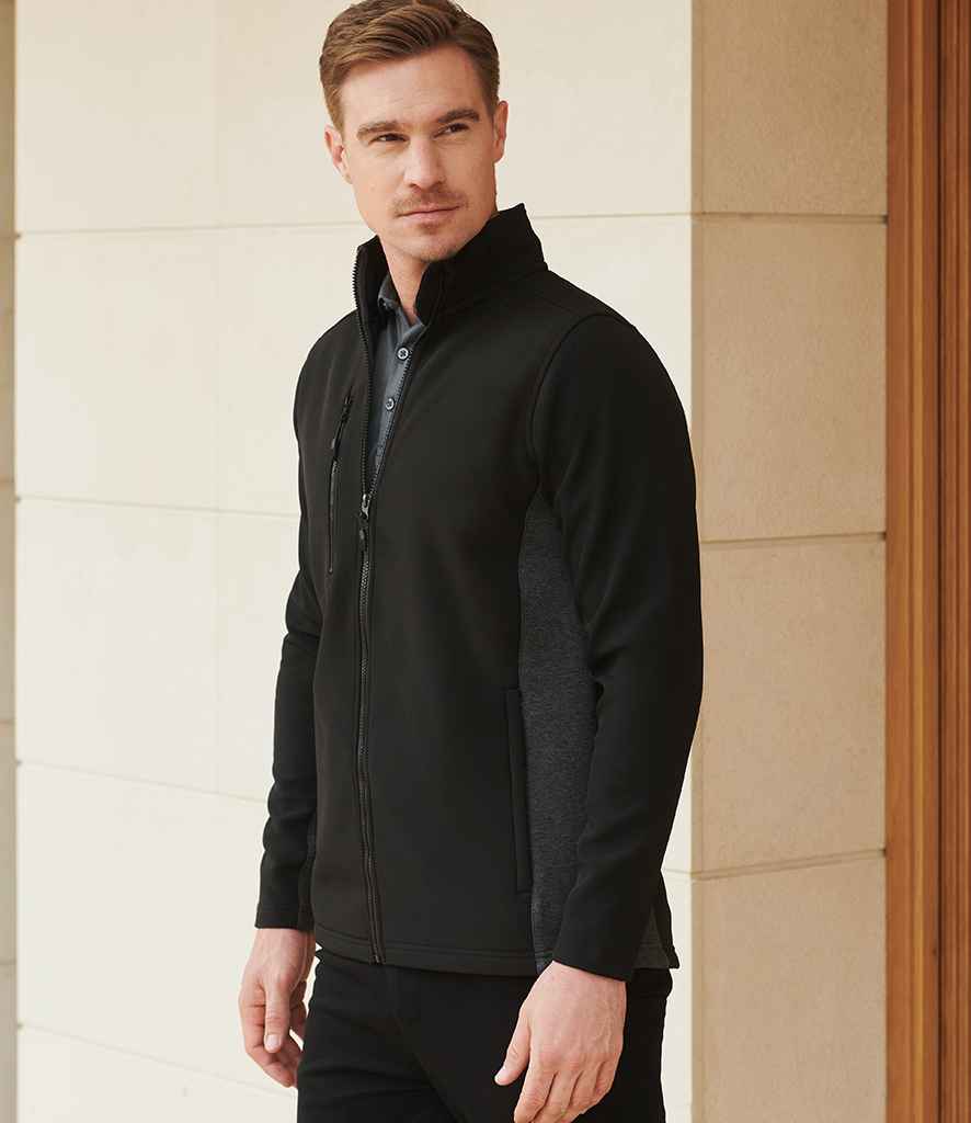 Henbury Unisex Contrast Soft Shell Jacket | Black/Charcoal