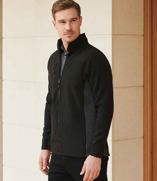 Henbury Unisex Contrast Soft Shell Jacket | Black/Charcoal