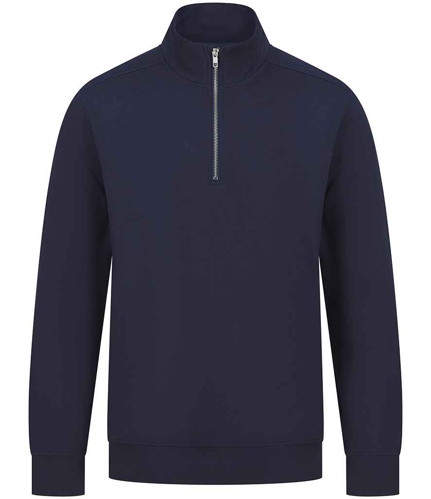 Henbury Unisex Sustainable 1/4 Zip Sweatshirt | Navy