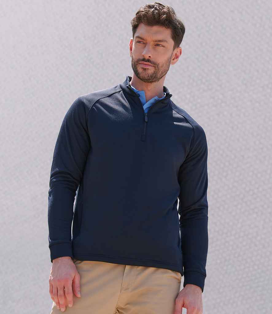 Henbury Zip Neck Wicking Top | Navy
