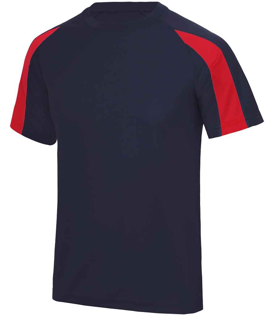 AWDis Kids Cool Contrast T-Shirt | French Navy/Fire Red