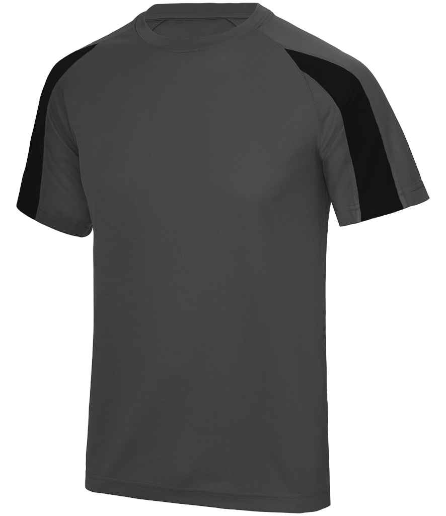 AWDis Cool Contrast Wicking T-Shirt | Charcoal/Jet Black