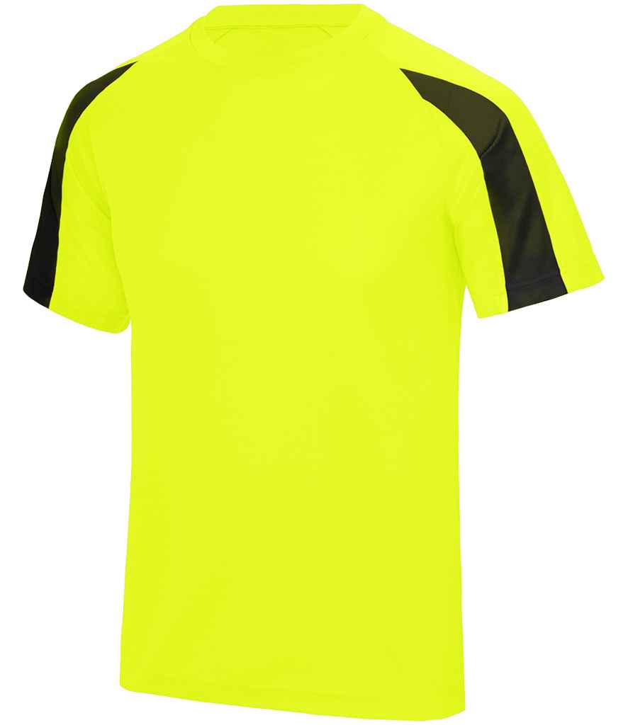 AWDis Cool Contrast Wicking T-Shirt | Electric Yellow/Jet Black
