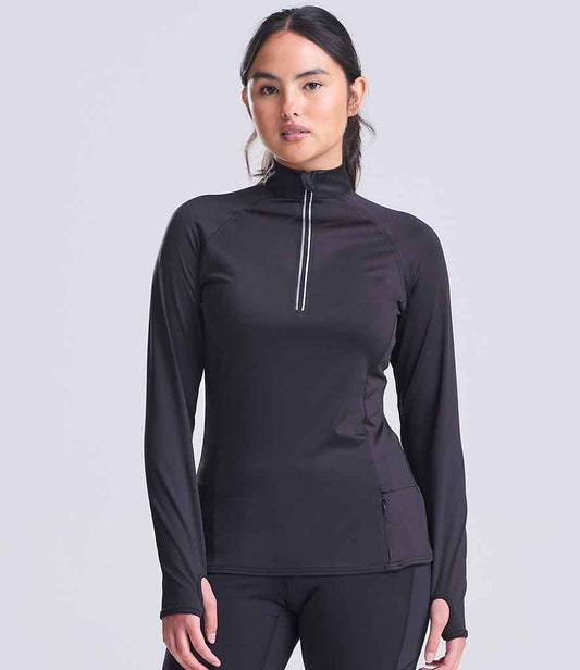 AWDis Ladies Cool-Flex™ Half Zip Top | Jet Black