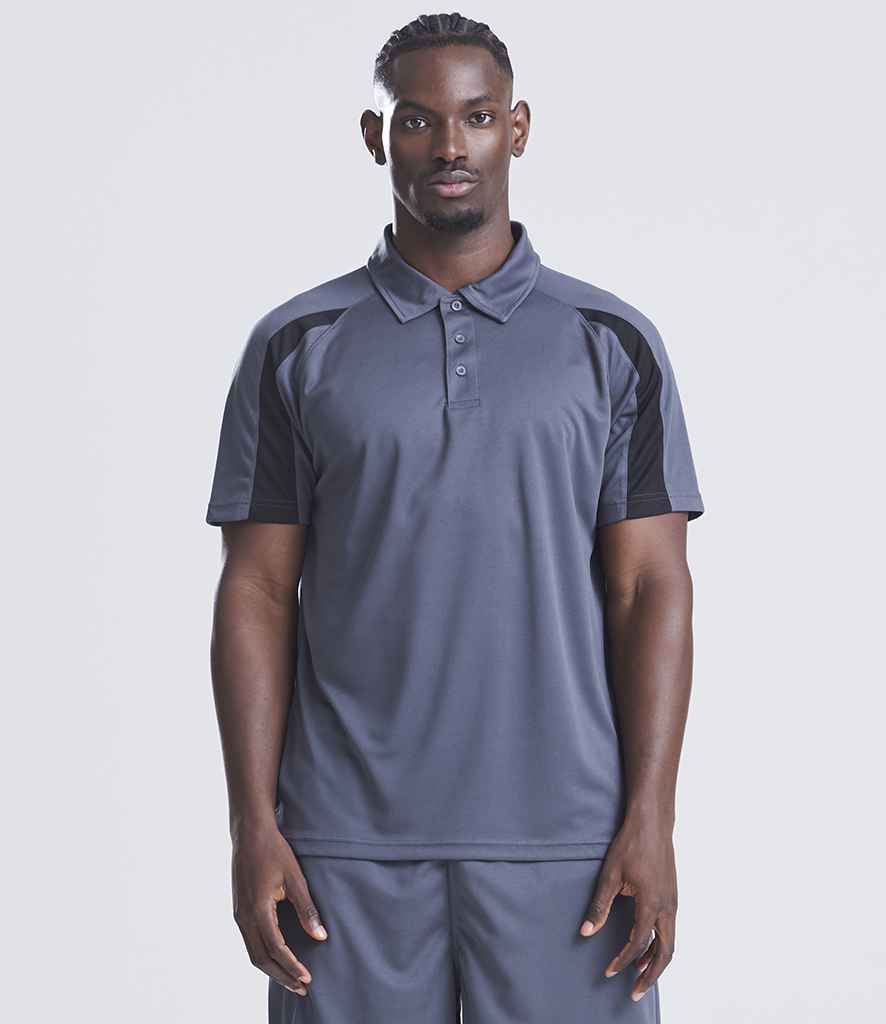 AWDis Cool Contrast Polo Shirt | Charcoal/Jet Black