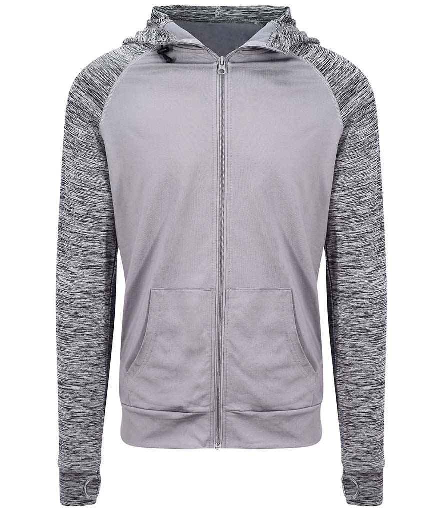 AWDis Cool Contrast Zoodie | Grey/Grey Melange