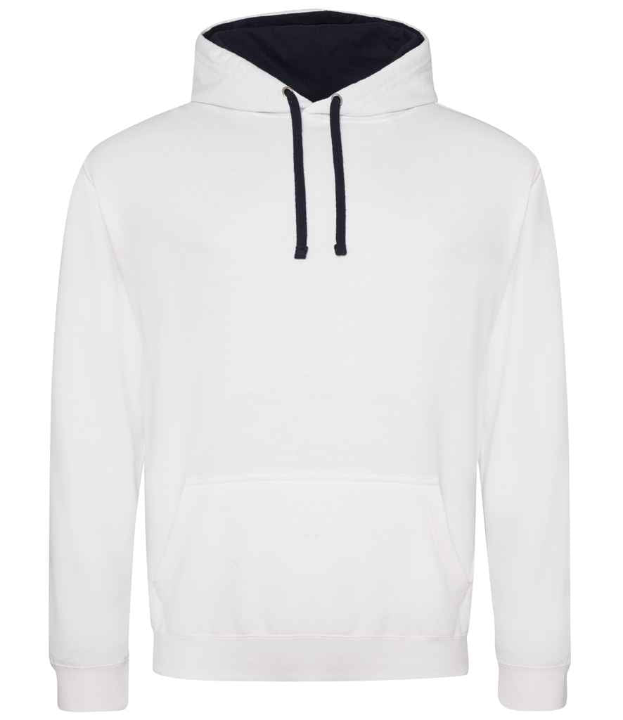 AWDis Varsity Hoodie | Arctic White/French Navy