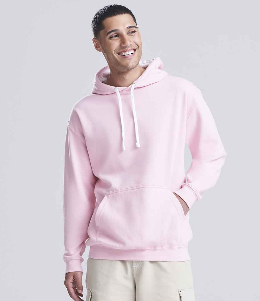 AWDis Varsity Hoodie | Baby Pink/Arctic White