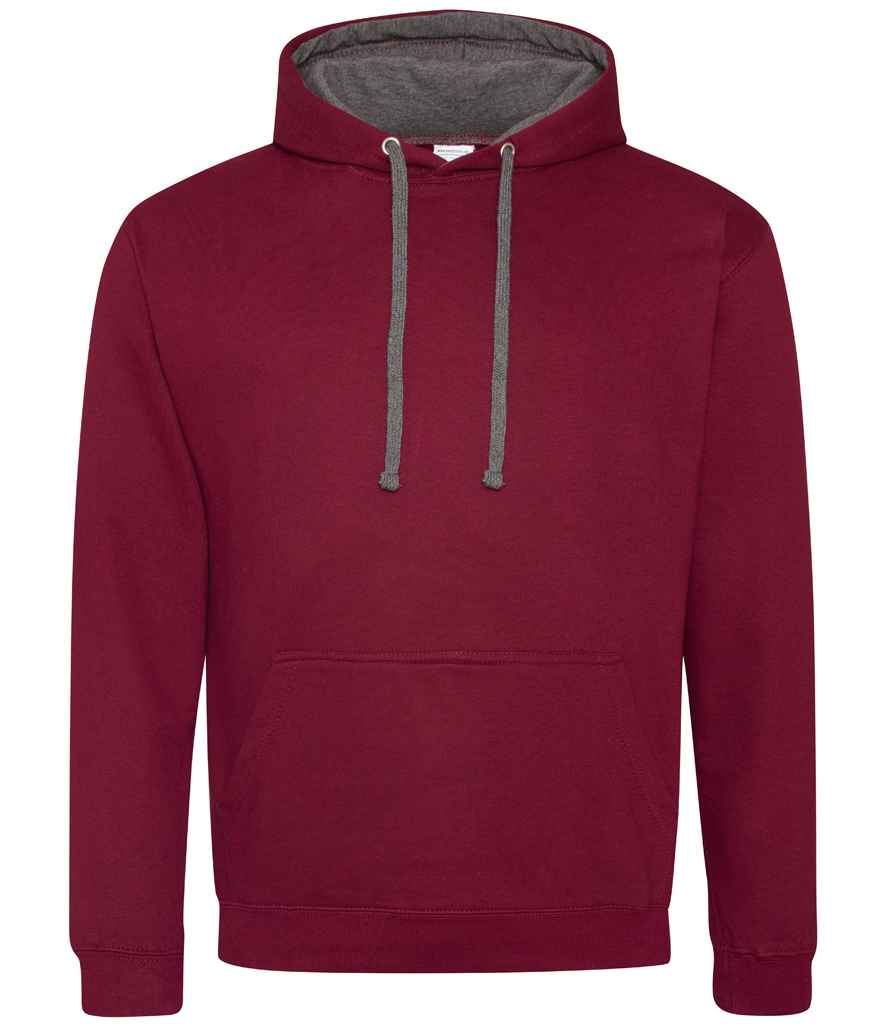 AWDis Varsity Hoodie | Burgundy/Charcoal