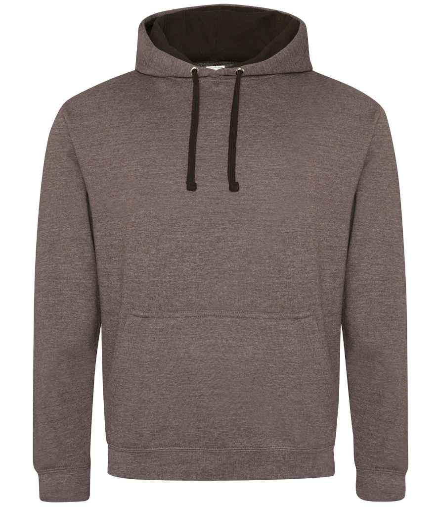 AWDis Varsity Hoodie | Charcoal/Jet Black