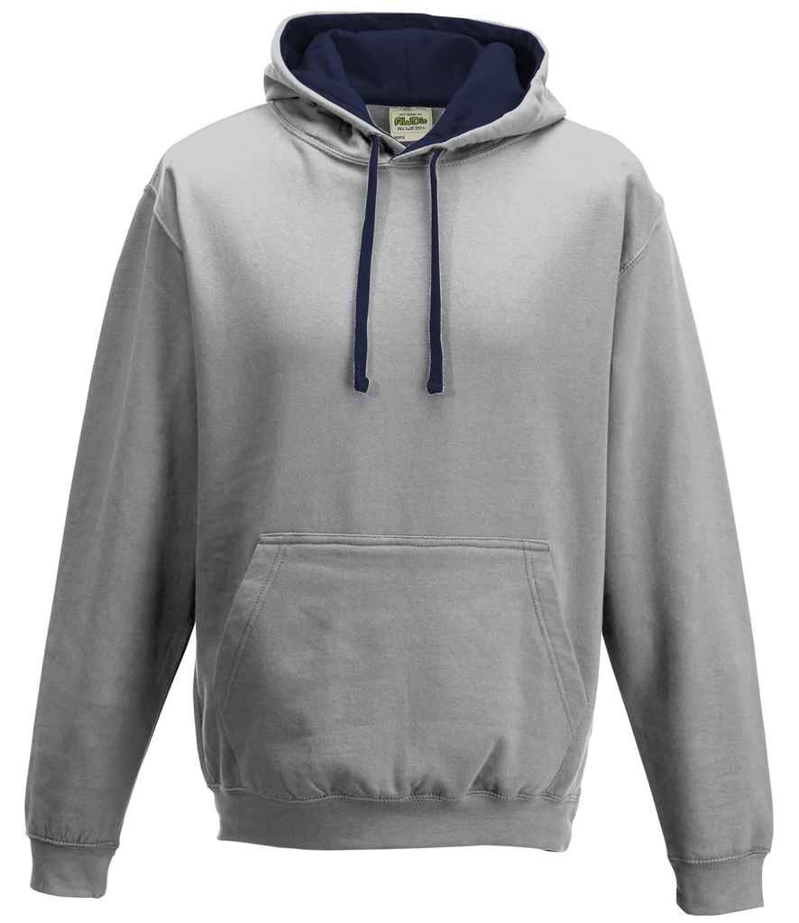 AWDis Varsity Hoodie | Heather Grey/New French Navy