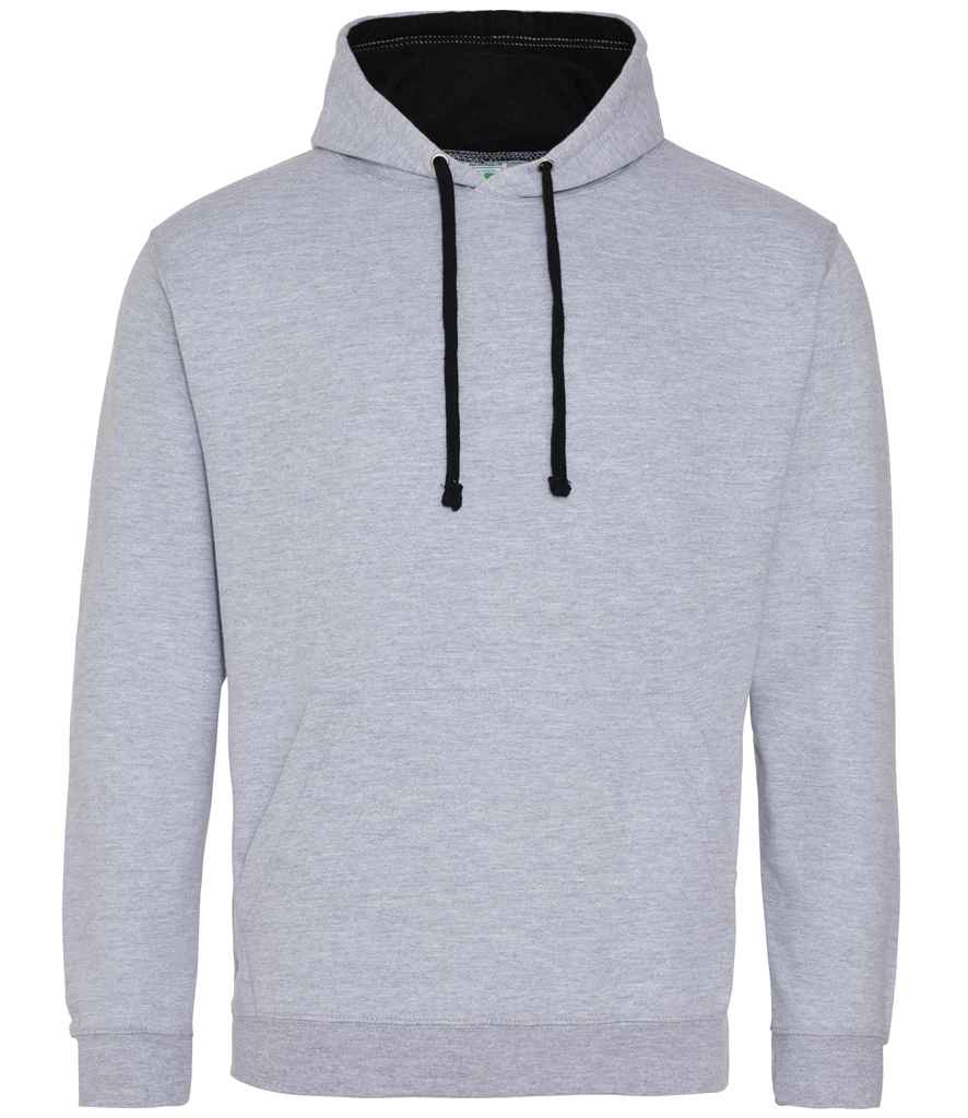 AWDis Varsity Hoodie | Heather Grey/Jet Black