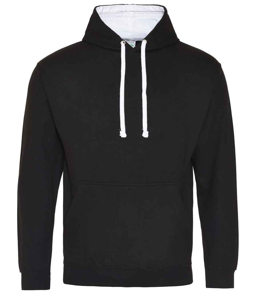 AWDis Varsity Hoodie | Jet Black/Arctic White
