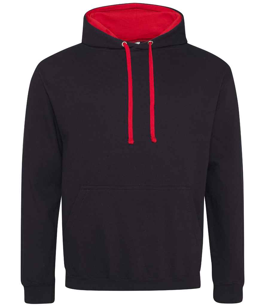 AWDis Varsity Hoodie | Jet Black/Fire Red