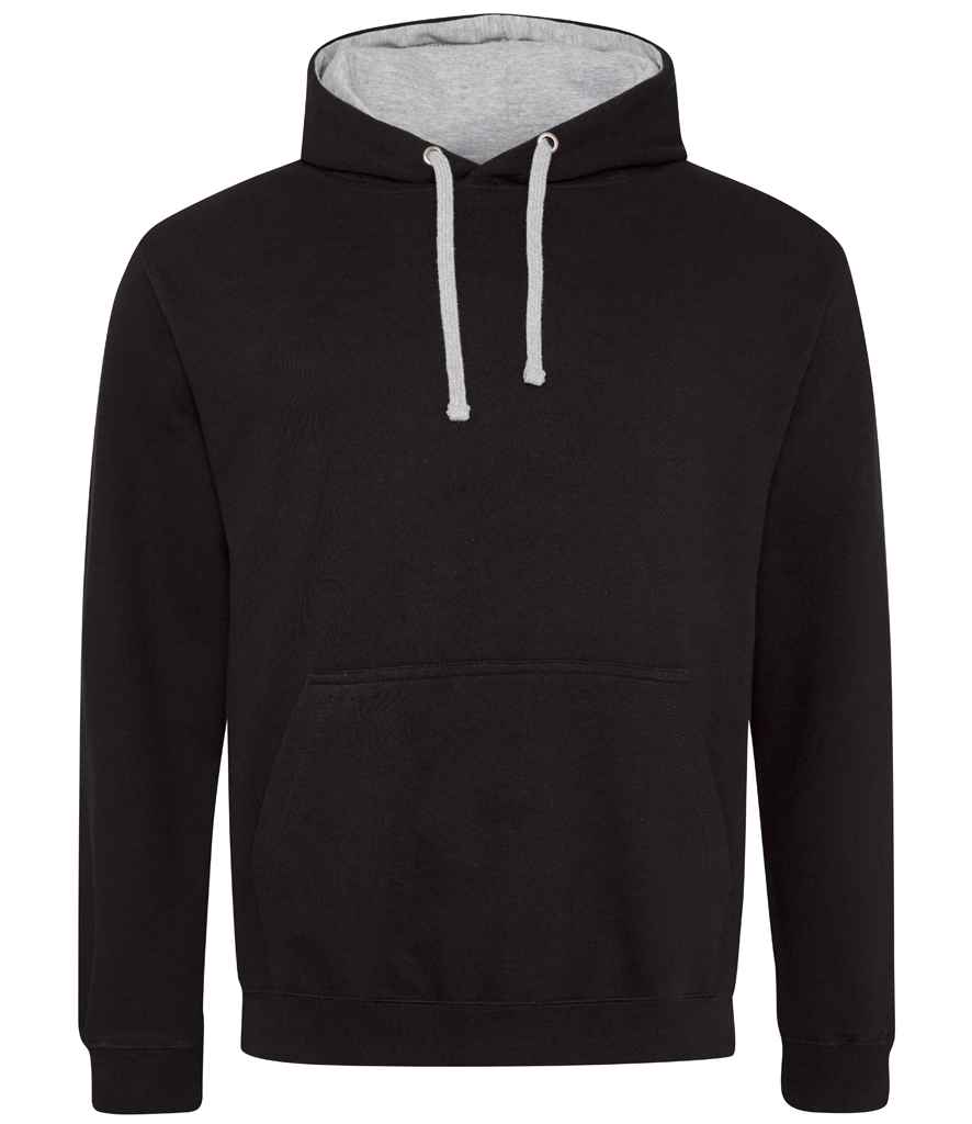 AWDis Varsity Hoodie | Jet Black/Heather Grey