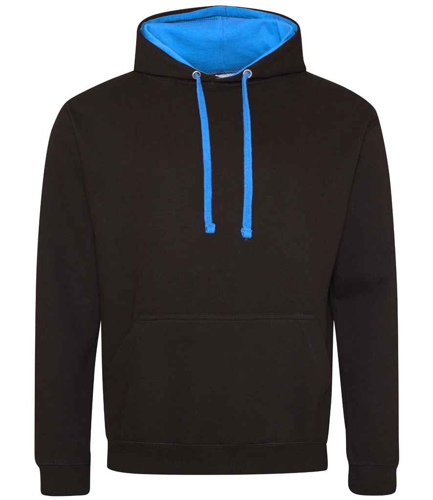 AWDis Varsity Hoodie | Jet Black/Sapphire Blue