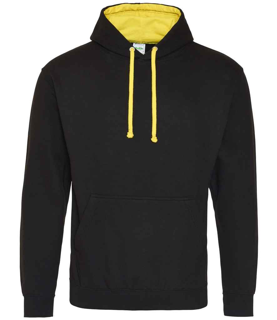 AWDis Varsity Hoodie | Jet Black/Sun Yellow