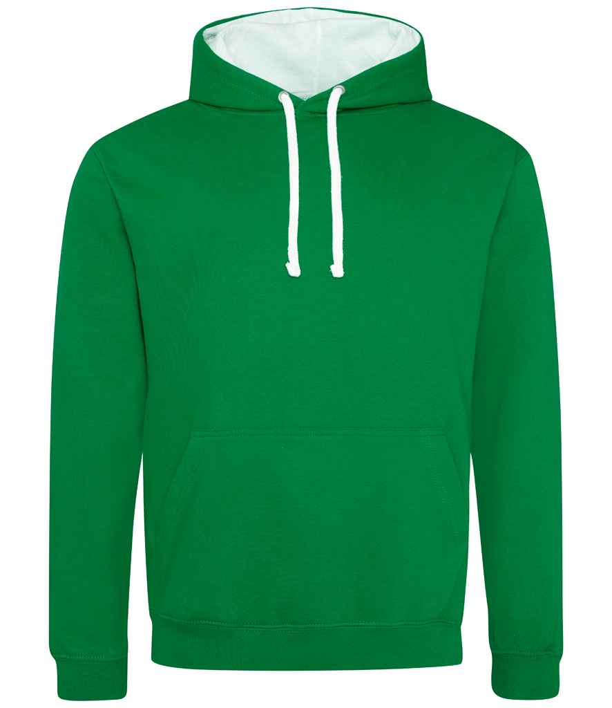 AWDis Varsity Hoodie | Kelly Green/Arctic White