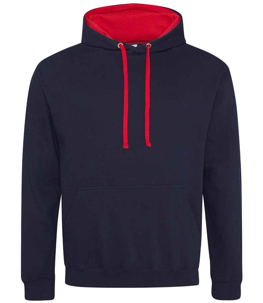 AWDis Varsity Hoodie | New French Navy/Fire Red