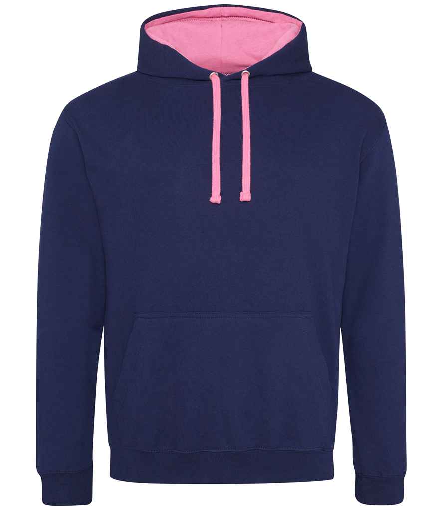 AWDis Varsity Hoodie | Oxford Navy/Candyfloss Pink
