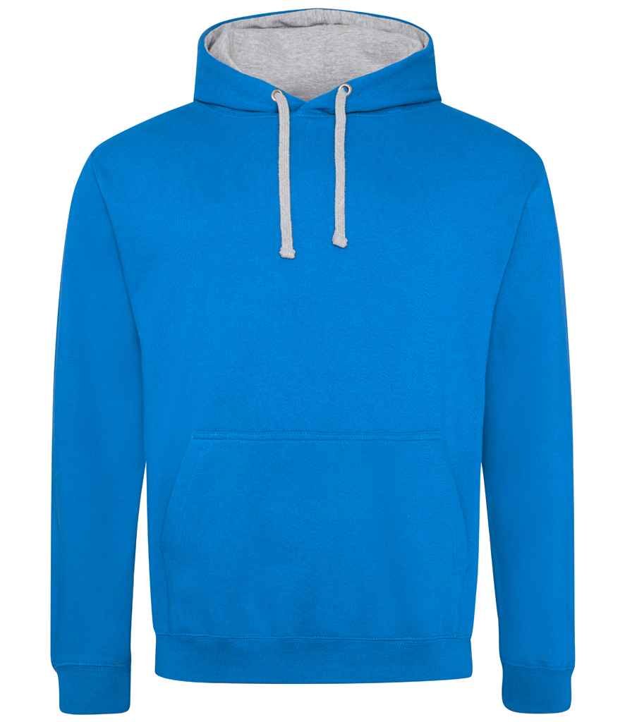 AWDis Varsity Hoodie | Sapphire Blue/Heather Grey