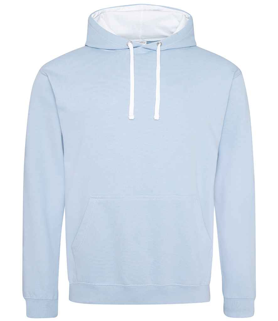 AWDis Varsity Hoodie | Sky Blue/Arctic White