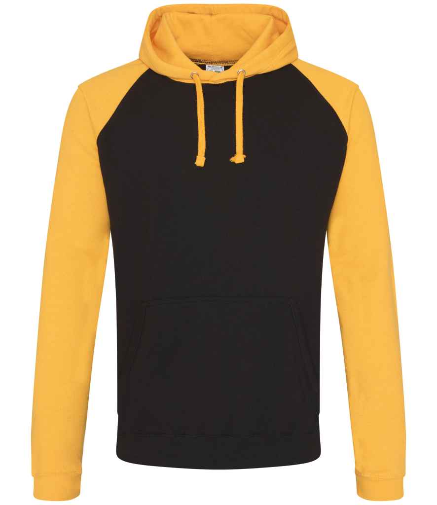 AWDis Baseball Hoodie | Jet Black/Gold