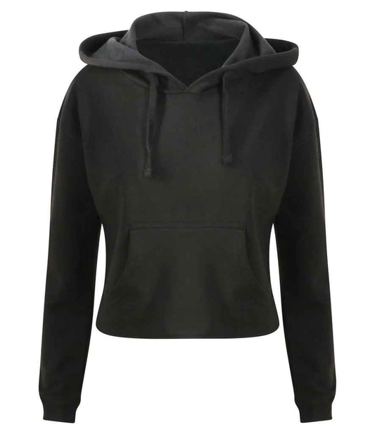 AWDis Ladies Cropped Hoodie | Jet Black