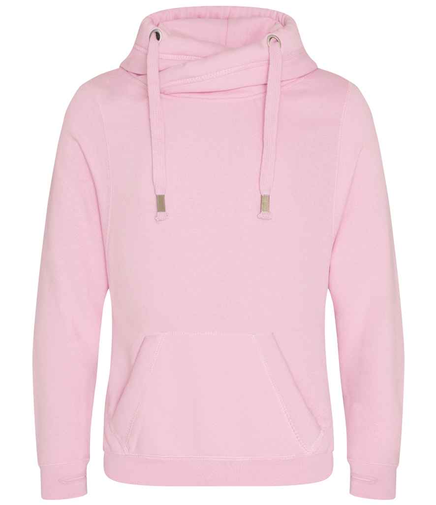 AWDis Cross Neck Hoodie | Baby Pink
