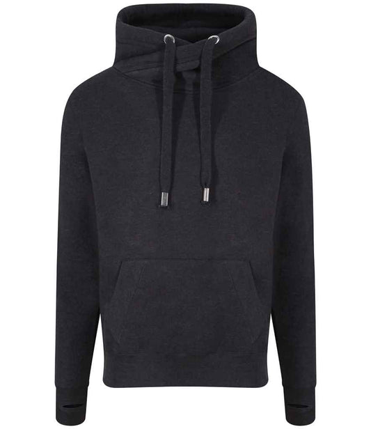 AWDis Cross Neck Hoodie | Black Smoke