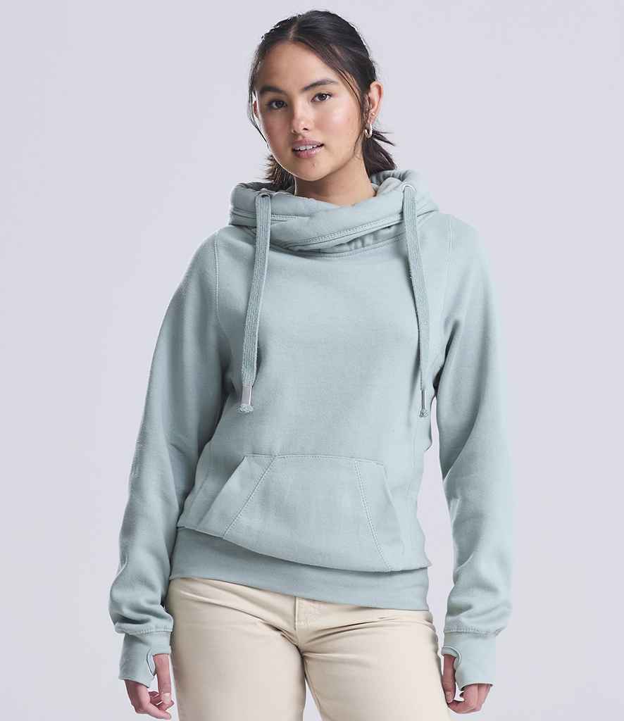 AWDis Cross Neck Hoodie | Dusty Green