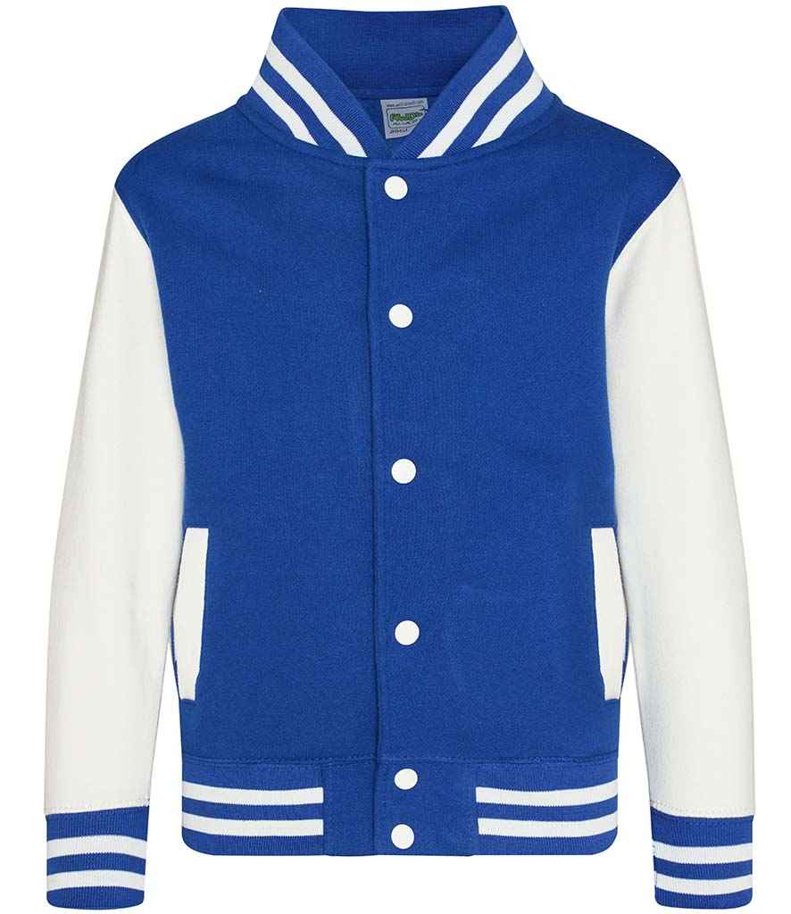 AWDis Kids Varsity Jacket | Royal Blue/White