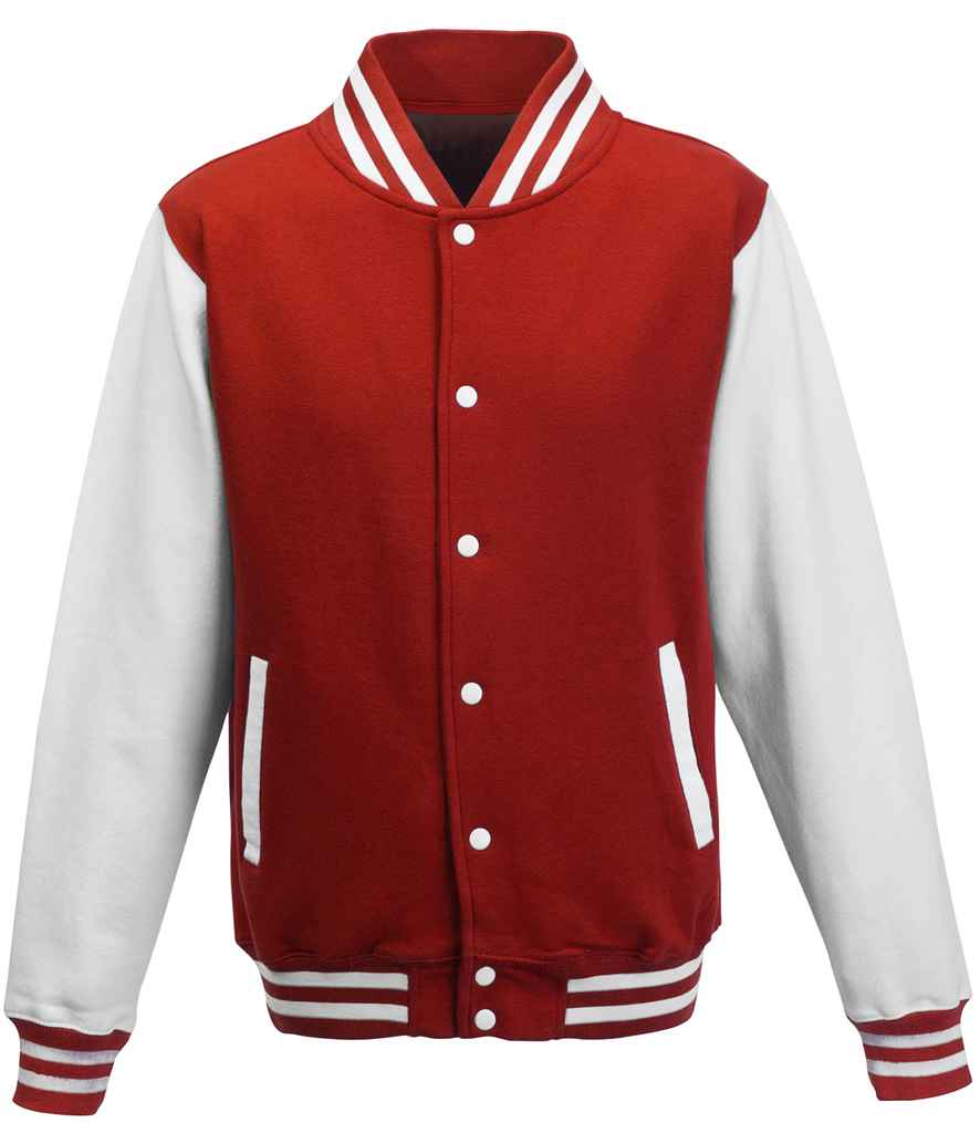 AWDis Varsity Jacket | Fire Red/White