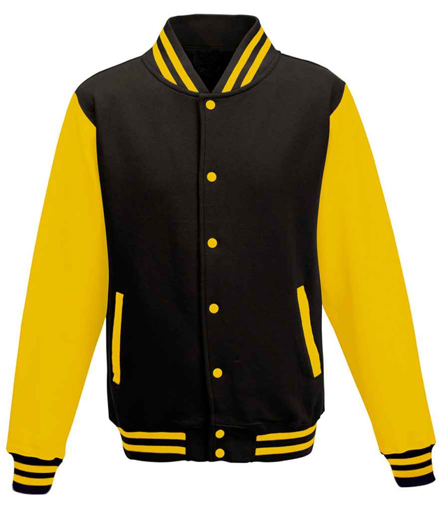 AWDis Varsity Jacket | Jet Black/Sun Yellow