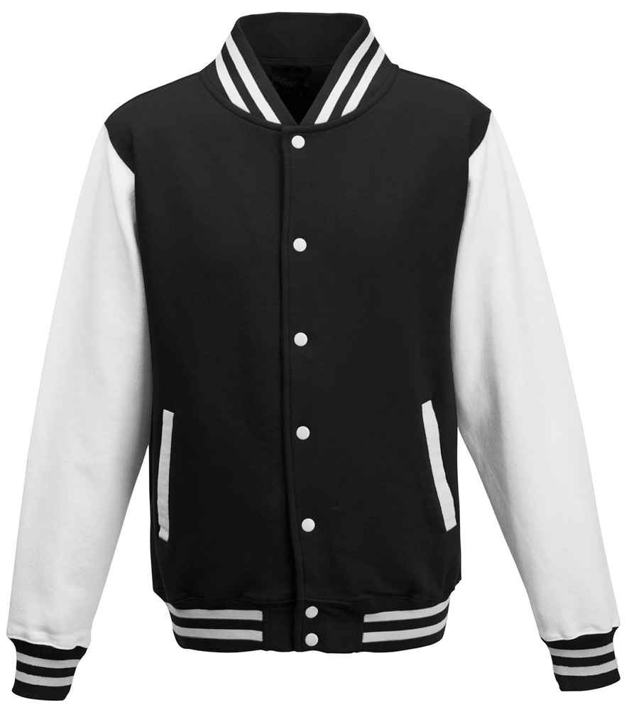 AWDis Varsity Jacket | Jet Black/White