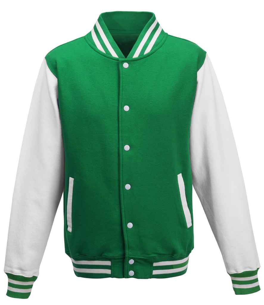 AWDis Varsity Jacket | Kelly Green/White