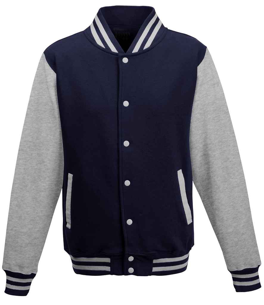 AWDis Varsity Jacket | Oxford Navy/Heather Grey