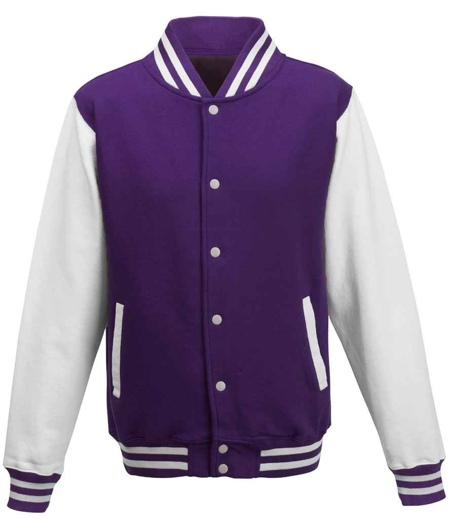 AWDis Varsity Jacket | Purple/White