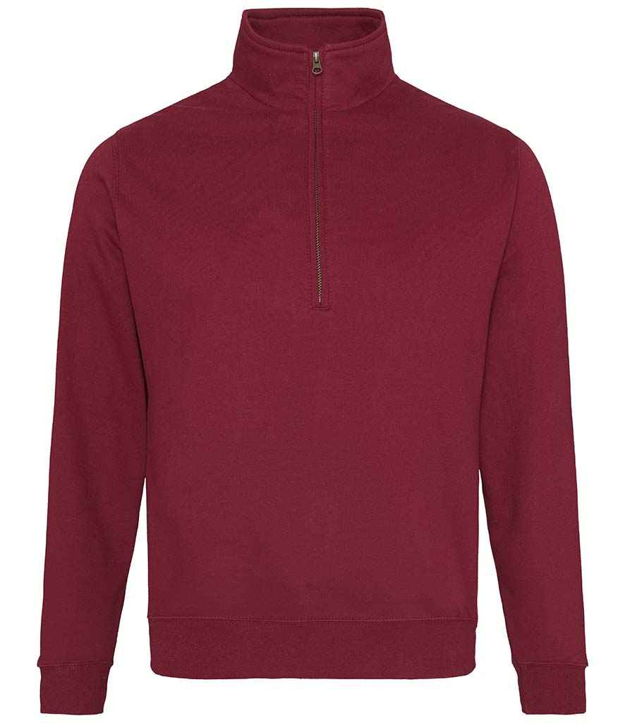 AWDis Sophomore Zip Neck Sweatshirt | Burgundy