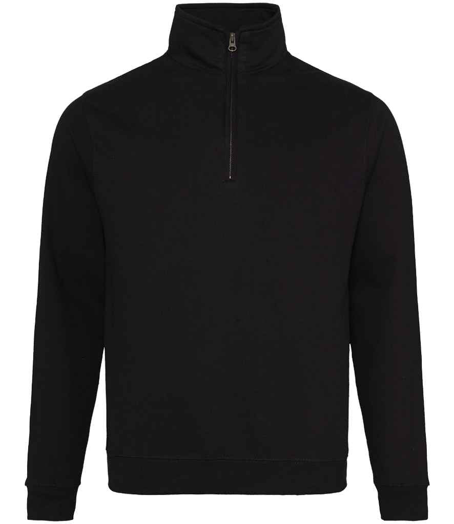 AWDis Sophomore Zip Neck Sweatshirt | Deep Black