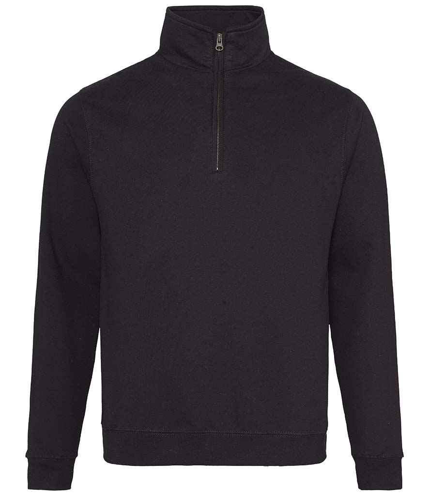 AWDis Sophomore Zip Neck Sweatshirt | Jet Black